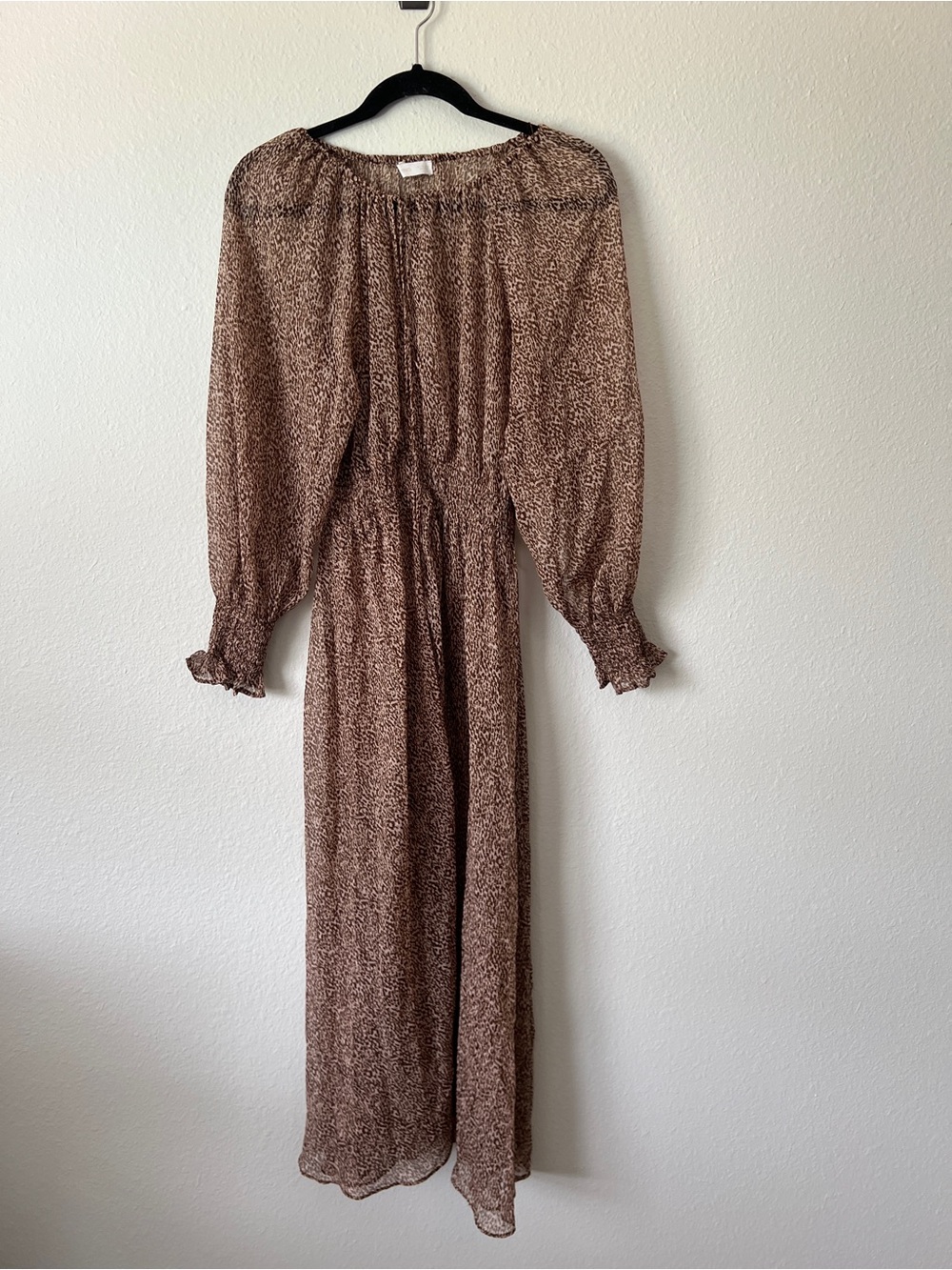 MNG Lagoon Women’s Animal Print Maxi Long Sleeve Dress Size 2 - Picture 4 of 9